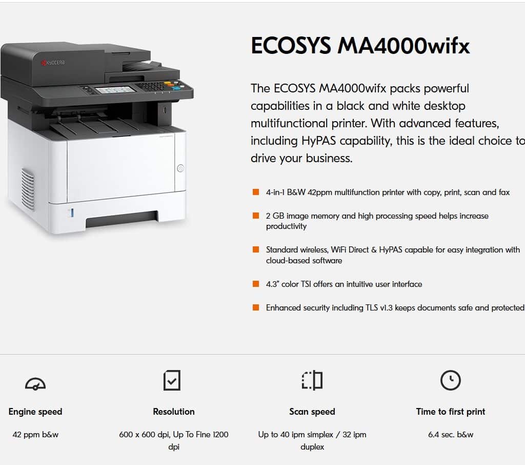 Kyocera ECOSYS MA4000wifx 110C1D2US0