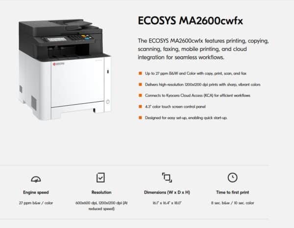 Kyocera ECOSYS MA2600cwfx [110C0D2US0]