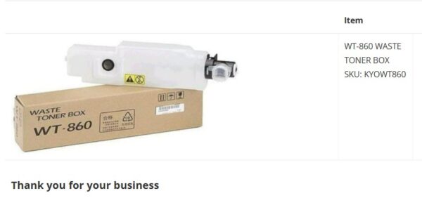 Kyocera WT-860 Waste Toner Box 1902LC0UN0